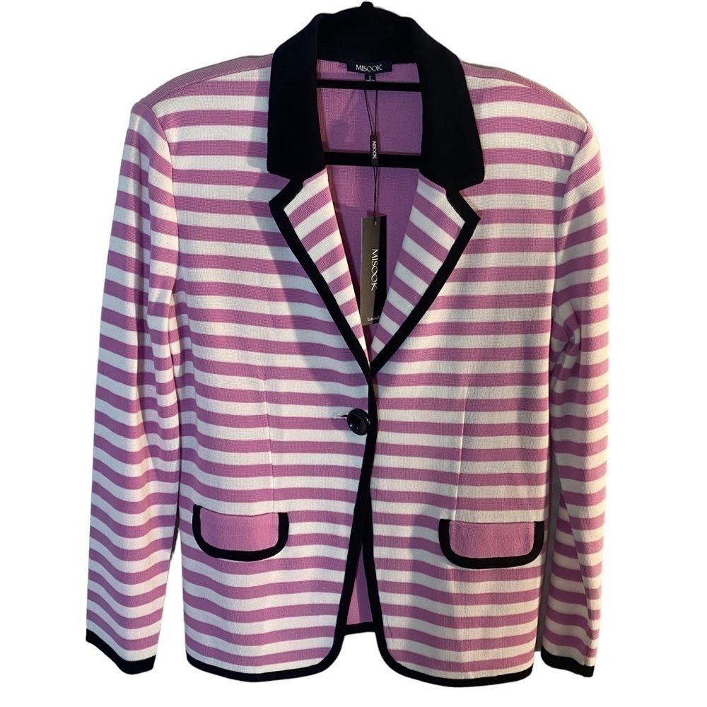 NWT Misook acrylic striped stretch blazer